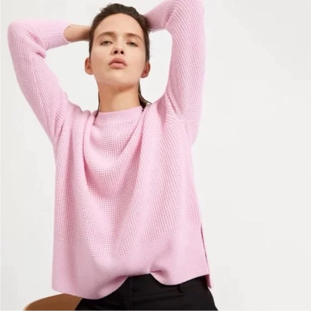 Everlane Cashmere Waffle Crew Neck Sweater